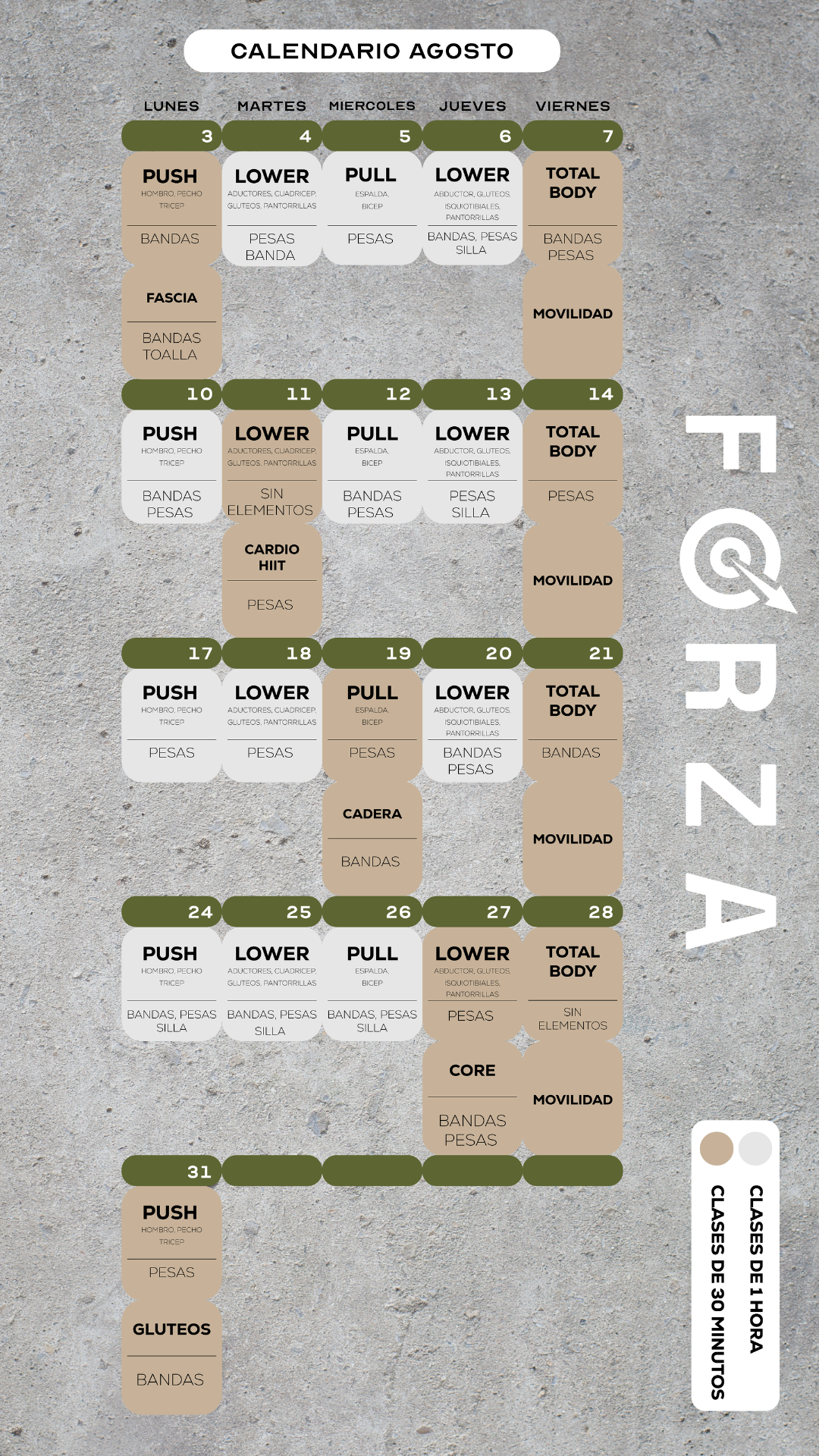 Calendario FORZA