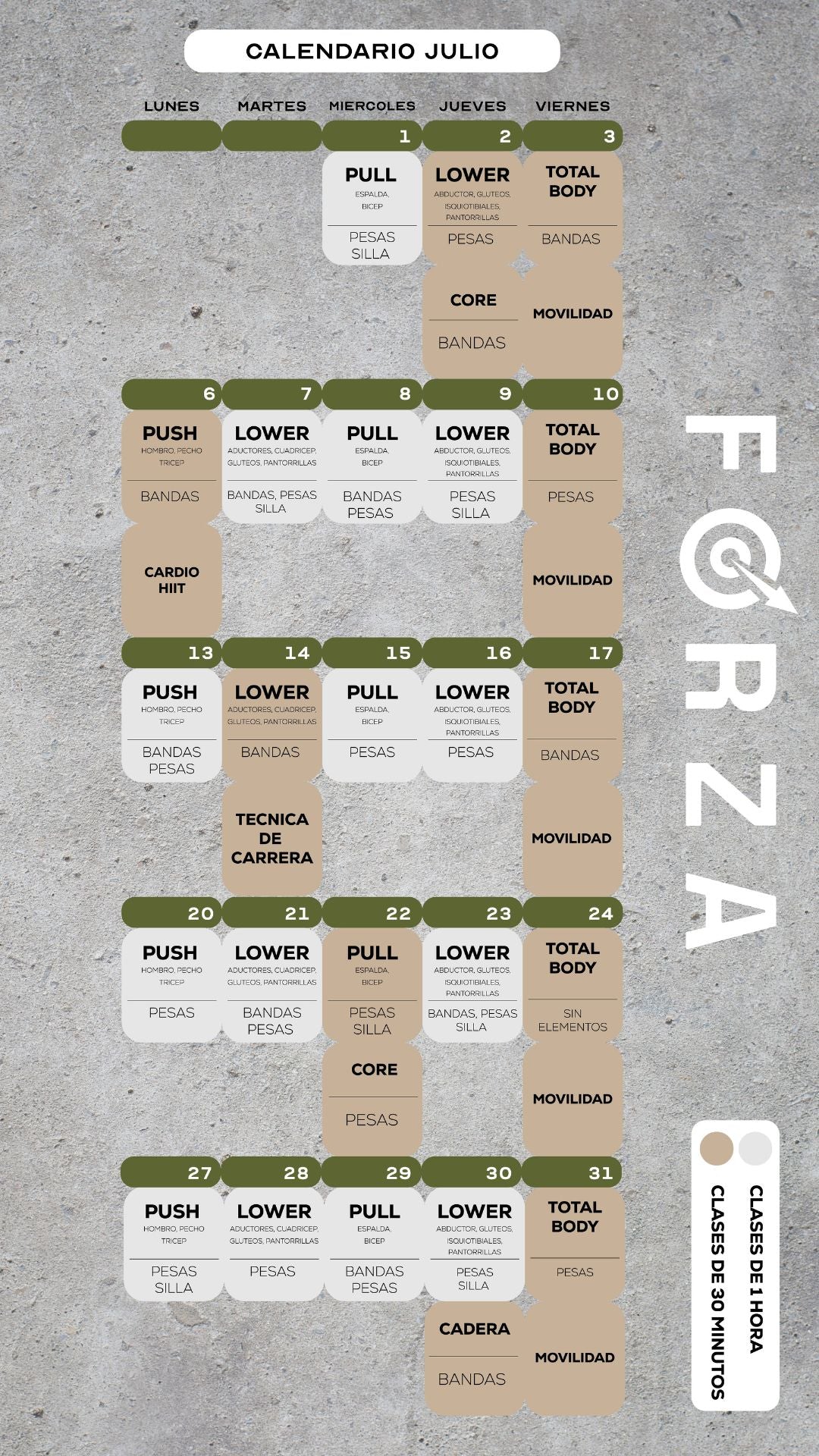 Calendario FORZA